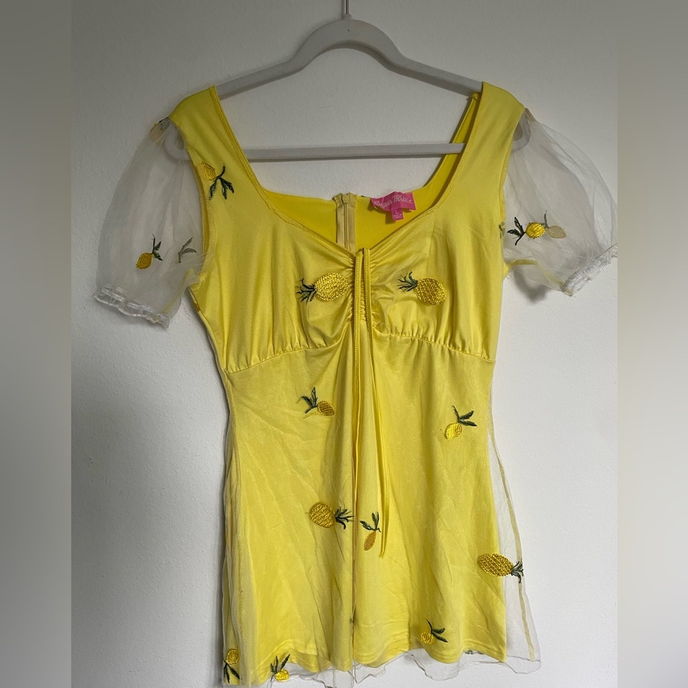 Dolls Kill yellow pineapple dress